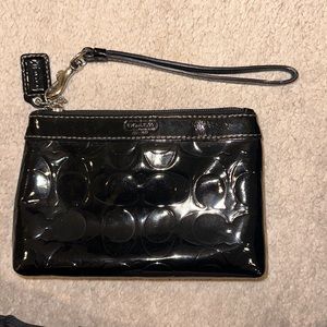Coach Patent Black wristlet